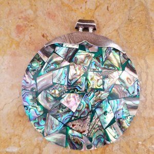 Sterling Silver 925  Abalonie Shell    Statment  Pendant